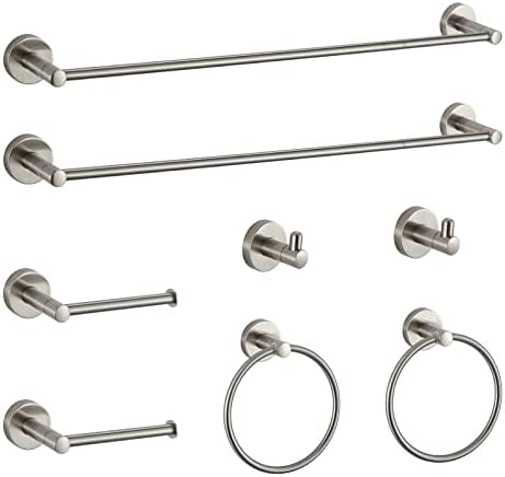 BGL Bathroom Hardware Set Brushed Nickel Bathroom Accessory Set Towel Bar 8 Pieces