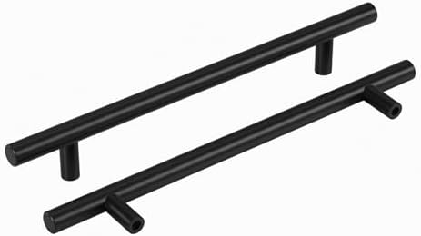 homdiy Black Cabinet Handles 10Pack 6-1/4inch Hole Center Kitchen Drawer Pulls and Knobs Stainless Steel Cabinet Hardware for Bathroom, Cupboard