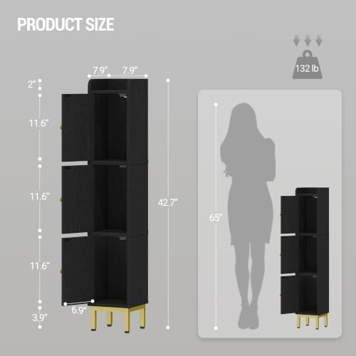Hzuaneri Slim Bathroom Storage Cabinet, Narrow Bathroom Organizers,3 Doors
