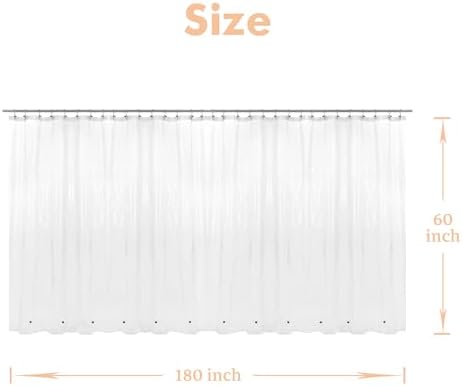 Mrs Awesome 180x60 Extra Wide Size Shower Curtain Liner Clear