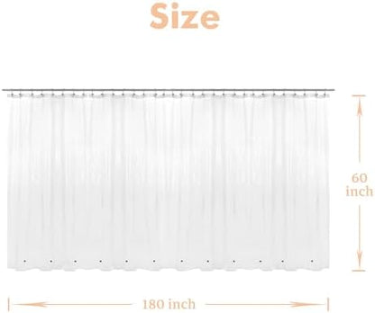 Mrs Awesome 180x60 Extra Wide Size Shower Curtain Liner Clear