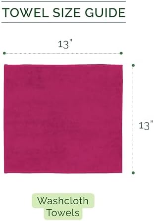 Elegant Comfort 100% Turkish Cotton Corduroy Ribbed Luxury Washcloths 6 Pack Soft 13 x 13 Inch - Higly Absorbent, Durable, Quick Dry, Spa Premium Hotel Quality for Bathroom or Travel, Hot Pink