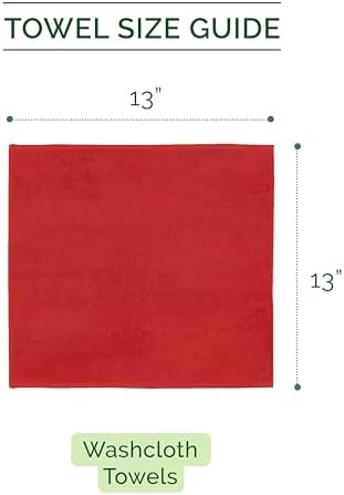 Elegant Comfort 100% Turkish Cotton Corduroy Ribbed Luxury Washcloths 6 Pack Soft 13 x 13 Inch - Higly Absorbent, Durable, Quick Dry, Spa Premium Hotel Quality for Bathroom or Travel, Red