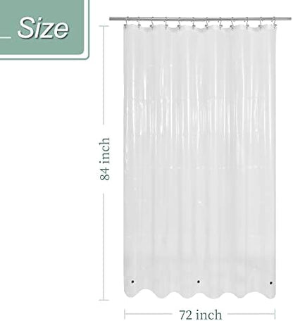 Mrs Awesome Extra Long Shower Curtain Liner with Magnets 72x84 XL, Clear