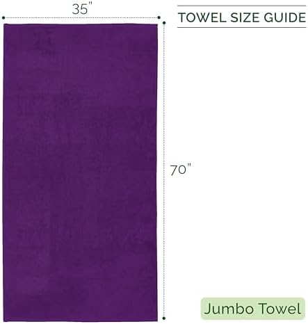 Elegant Comfort 100% Turkish Cotton Corduroy Ribbed Luxury Jumbo Bath Towel Ultra Soft - 35 x 70 Inch - Luxury Spa Premium Hotel Quality Highly Absorbent and Quick Dry Large Bath Towel, Purple
