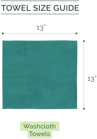 Elegant Comfort 100% Turkish Cotton Corduroy Ribbed Luxury Washcloths 6 Pack Soft 13 x 13 Inch - Higly Absorbent, Durable, Quick Dry, Spa Premium Hotel Quality for Bathroom or Travel, Turquoise