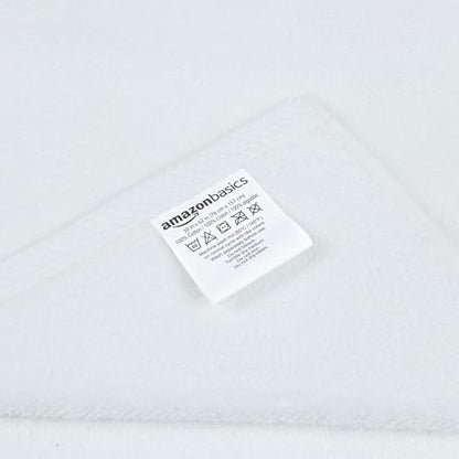 Amazon Basics 2-Piece Quick-Dry Oversize Bath Towel, 100% Cotton, 62" x 30", White
