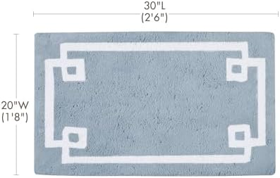 Madison Park Evan 100% Cotton Bath Rug Plush Absorbent, 20" x 30", Blue