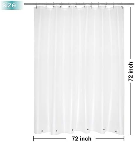 Mrs Awesome Frosted Shower Curtain Liner with 6 Magnets, 72x72