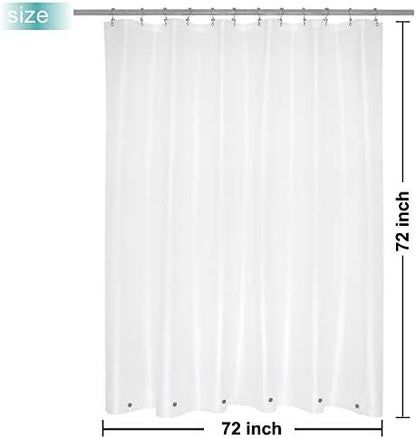 Mrs Awesome Frosted Shower Curtain Liner with 6 Magnets, 72x72