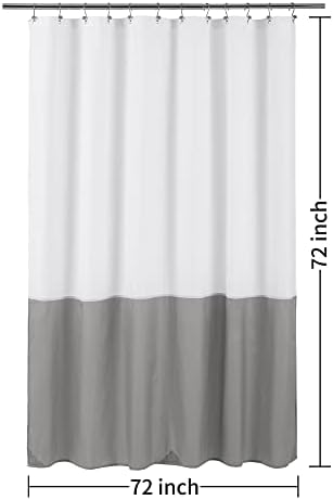 ALYVIA SPRING Waterproof Fabric Shower Curtain or Liner White/Grey, 72x72