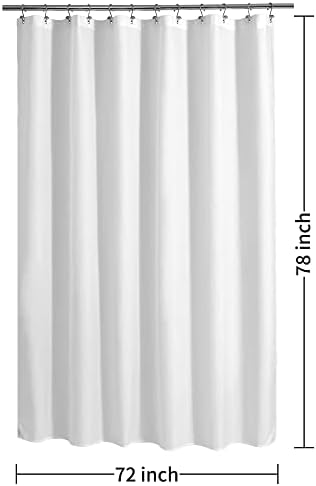 ALYVIA SPRING 72x78 Long Waterproof Fabric Shower Curtain or Liner White