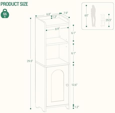Hzuaneri Bathroom Storage Cabinet, Narrow Toilet Paper Cabinets with Doors