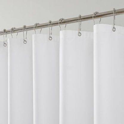 1 Pack Water-Repellent Fabric Shower Curtain Liner, 54x78 White