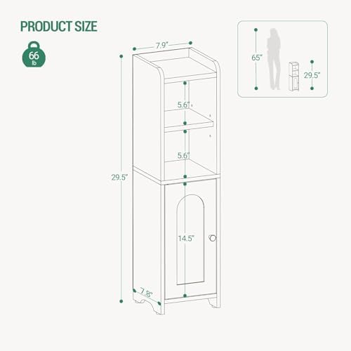 Hzuaneri Bathroom Storage Cabinet, Narrow Toilet Paper Cabinets with Doors