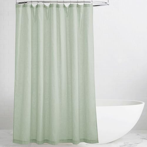 KGORGE Linen Blend Semi-Sheer Shower Curtains Lightweight for Bathroom