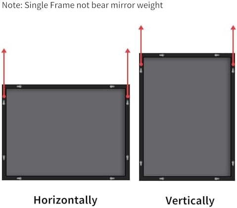 COFENY Black Bathroom Mirror, 48"X36" Rectangle Mirrors for Wall Metal Frame, Modern Vanity Wall Mirror for Bathroom Living Room, Entryway Hangs Horizontal or Vertical