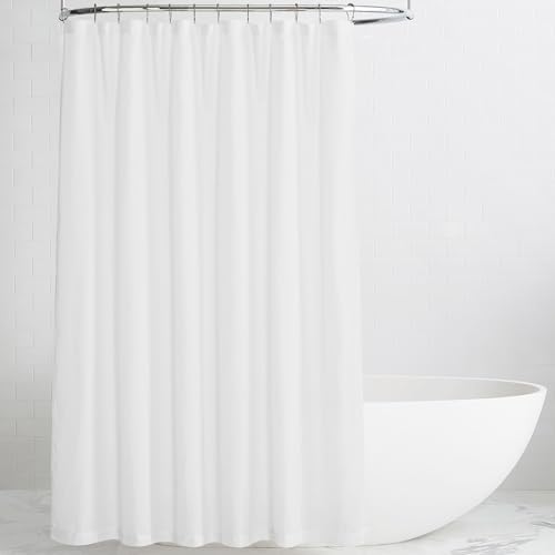 KGORGE Linen Sheer Shower Curtains White for Bathroom Bathtub Decor