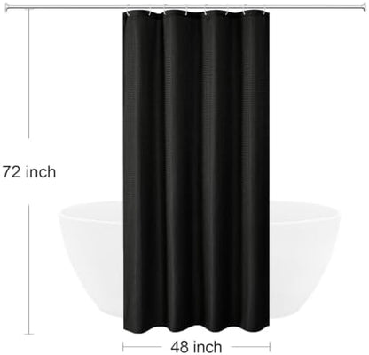 Gibelle Small Stall Black Fabric Shower Curtain, 48 x 72