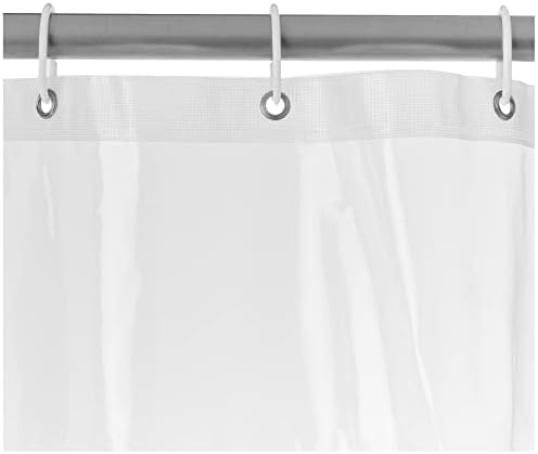 Amazon Basics 8-Gauge PEVA Shower Curtain or Liner with Mesh Storage Pockets - 72" x 72", Clear (Pack of 10)