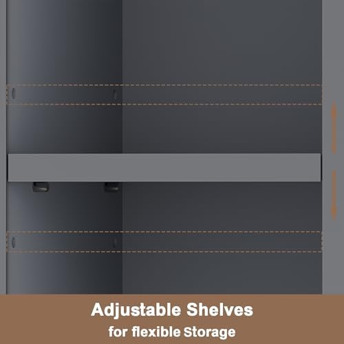 ChooChoo Narrow Bathroom Storage Cabinet with Adjustable Shelves and Drawer