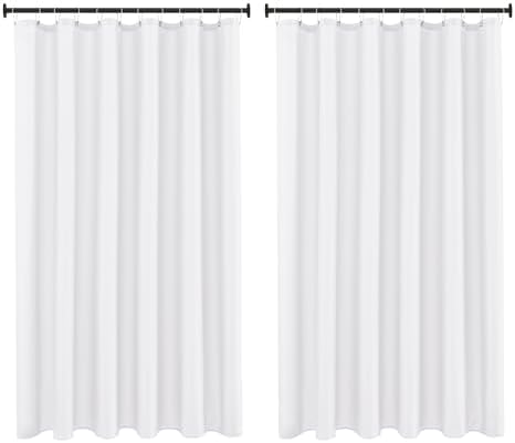 Fabric Shower Curtain Liner 72x72 Inch-White Shower Liners with Magnets