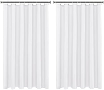 Fabric Shower Curtain Liner 72x72 Inch-White Shower Liners with Magnets