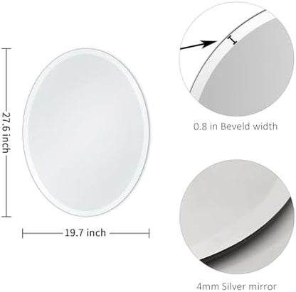 28x20 Inch Bathroom Mirrors for Over Sink, Frameless Mirrors for Wall