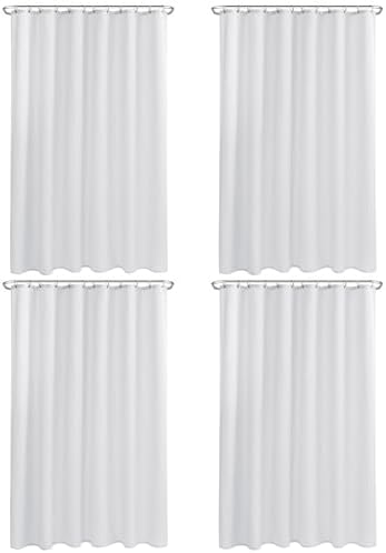 Nasitos Fabric Shower Curtain Liners with Magnets 4 Pcs 72X78 Inch White