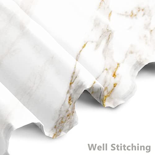 AWERT Abstract Minimalism White and Gold Ink Art Marble Shower Curtain for Bathroom Modern High Definition Printing Waterproof Shower Curtain with Hooks Bathroom Decor 72x84 inch