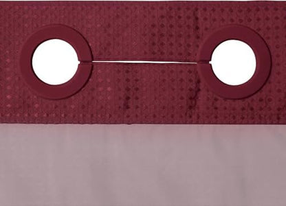 River Dream Waffle No Hook Shower Curtain with Liner,Red Rio,71x74