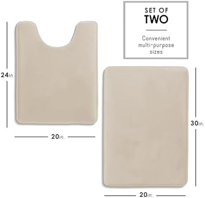 Clara Clark Bathroom Rugs, Velvet Memory Foam Bath Mat, Non-Slip Bath Rugs, Machine Wash, Dries Quickly, Ultra Soft Plush Bath Mats for Bathroom,