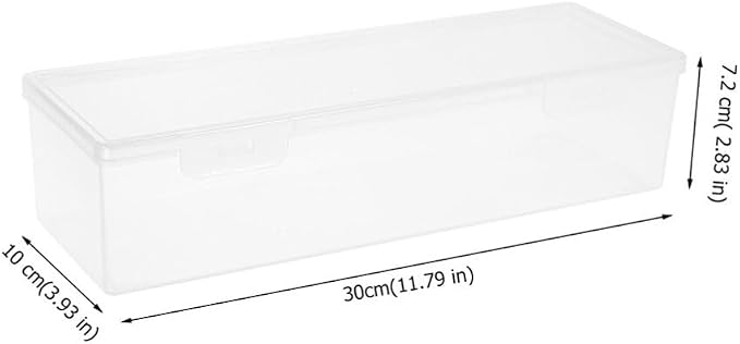 2-Pack Airtight Refrigerator Food Storage Boxes 11.81X3.93X2.83In Rectangular Crisper Containers for Fresh Fruits Vegetables Snacks Kitchen Organization