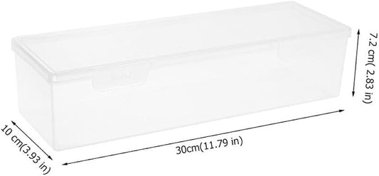 2-Pack Airtight Refrigerator Food Storage Boxes 11.81X3.93X2.83In Rectangular Crisper Containers for Fresh Fruits Vegetables Snacks Kitchen Organization