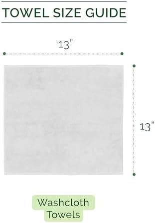 Elegant Comfort 100% Turkish Cotton Corduroy Ribbed Luxury Washcloths 6 Pack Soft 13 x 13 Inch - Higly Absorbent, Durable, Quick Dry, Spa Premium Hotel Quality for Bathroom or Travel, White