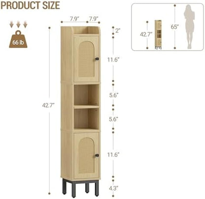 Hzuaneri Slim Bathroom Storage Cabinet, Narrow Bathroom Organizers,2 Doors