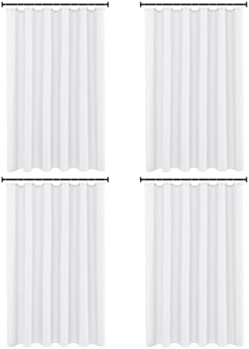 Fabric Shower Curtain Liner 72x72 Inch-White Shower Liners with Magnets