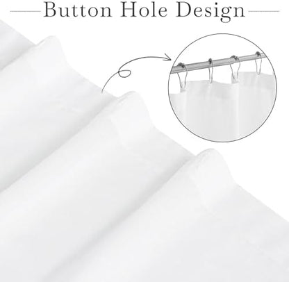 KGORGE Linen Sheer Shower Curtains White for Bathroom Bathtub Decor