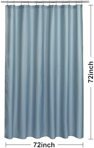 N&Y HOME Fabric Shower Curtain or Liner with Magnets, Blue Fog