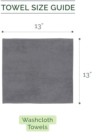 Elegant Comfort 100% Turkish Cotton Corduroy Ribbed Luxury Washcloths 6 Pack Soft 13 x 13 Inch - Higly Absorbent, Durable, Quick Dry, Spa Premium Hotel Quality for Bathroom or Travel, Gray