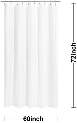 N&Y HOME Fabric Shower Curtain Liner 60 x 72 inches, White