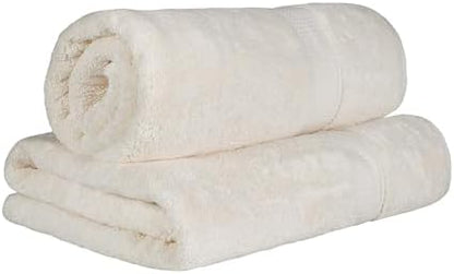 SUPERIOR Egyptian Cotton Pile Heavyweight Bath Sheet, 2 Piece Set, Cream