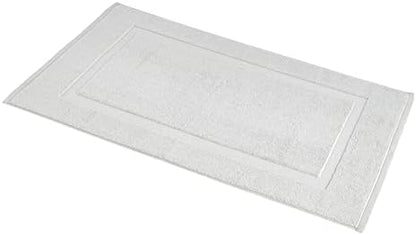 Amazon Basics Banded Bathroom Bath Rug Mat, 100% Cotton, 31 x 20 inches, Soft Silver