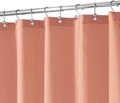 N&Y HOME Fabric Shower Curtain or Liner with Magnets, Coral
