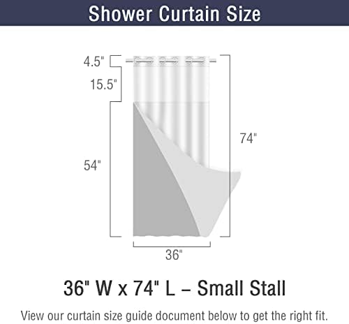 Gibelle No Hook Cloth Black Shower Curtain with Liner, 36x74