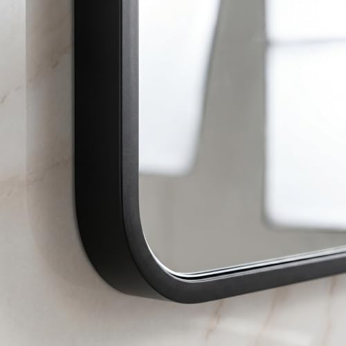 HARRITPURE 24"x36" Arched Bathroom Mirror Wall Mounted Black Arch Mirror