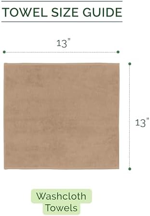 Elegant Comfort 100% Turkish Cotton Corduroy Ribbed Luxury Washcloths 6 Pack Soft 13 x 13 Inch - Higly Absorbent, Durable, Quick Dry, Spa Premium Hotel Quality for Bathroom or Travel, Taupe