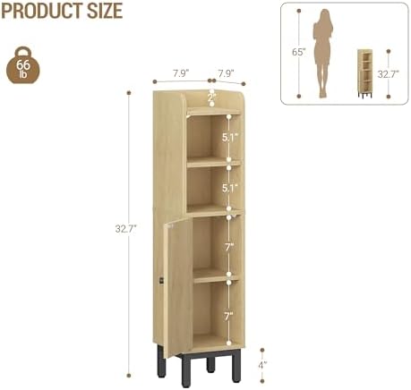 Hzuaneri Bathroom Storage Cabinet, Small Corner Floor Cabinet