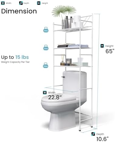 Home Zone Living Over-the-Toilet Bathroom Storage Cabinet Organizer