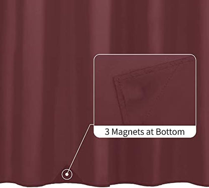 ALYVIA SPRING Waterproof Fabric Shower Curtain or Liner Burgundy Red, 72x72